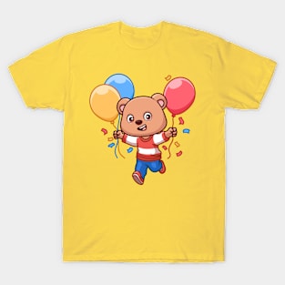 Birthday Bear Cute Cartoon T-Shirt